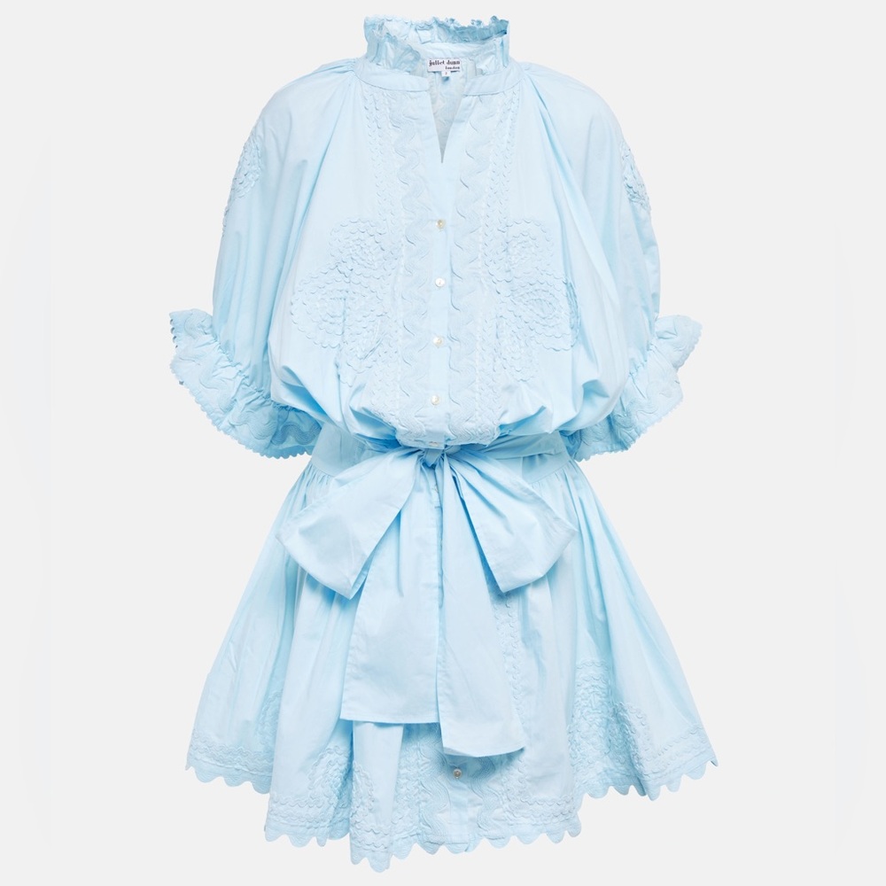 Juliet Dunn Belted Cotton Shirt Dress